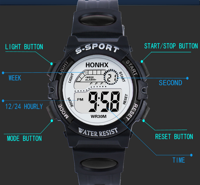 HONHX Kids' Electronic Watch - Multifunctional