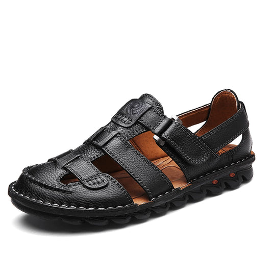 Mens Casual Closed Toe Leather Sandals